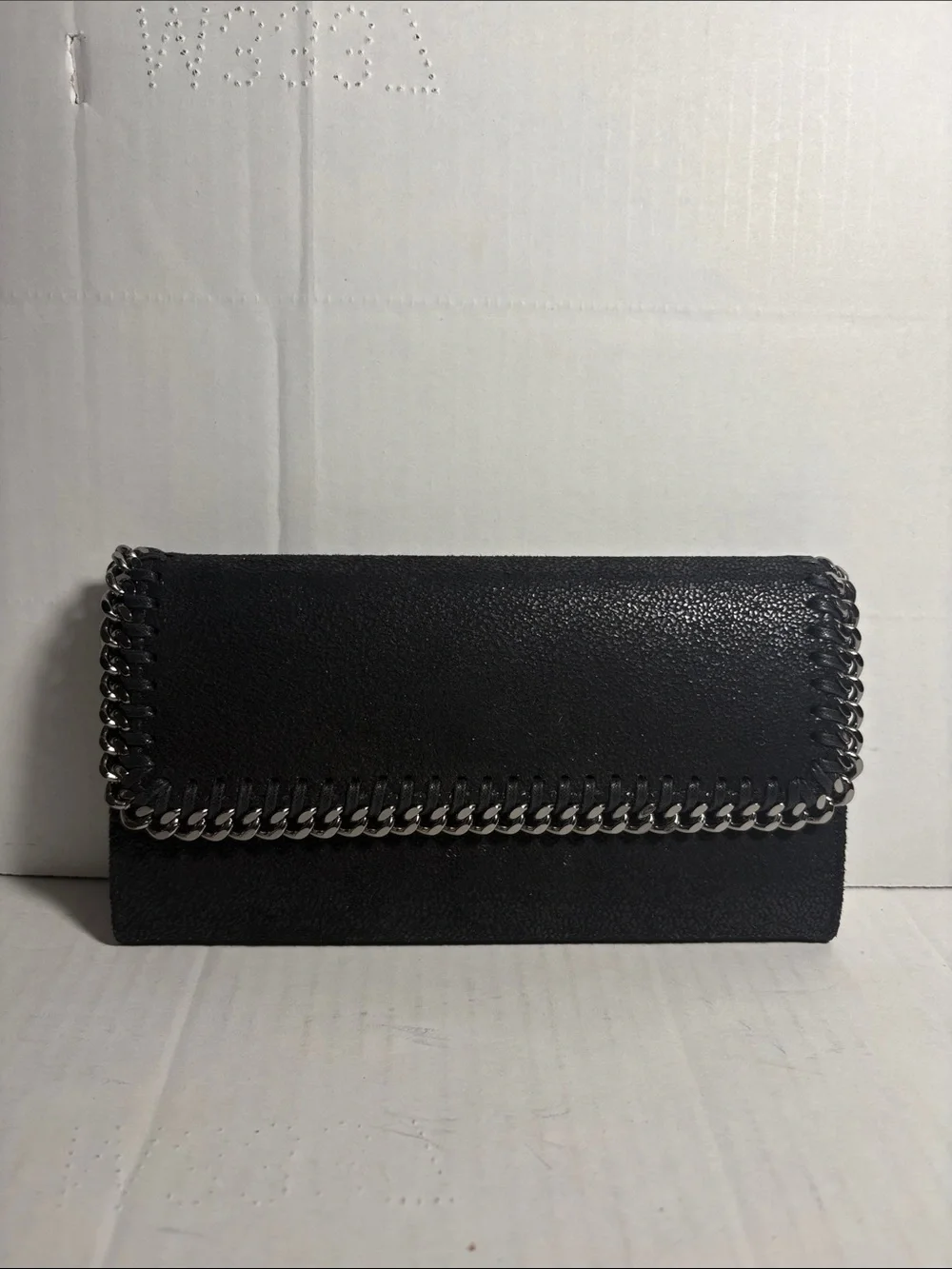 Stella McCartney Black Chain-Trim Clutch